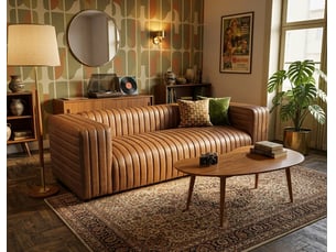 Canapé droit fixe <strong>BESTMOBILIER</strong> <strong>IGOR</strong> 3 places Polyester marron