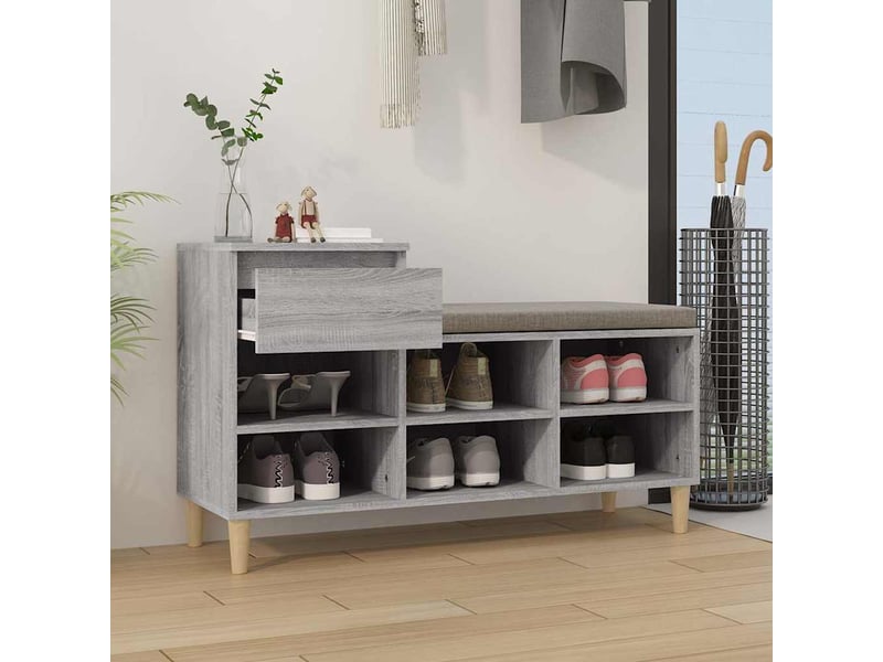  Armoire à chaussures sonoma gris 102x36x60 cm bois d'ingénierie shl1053  - Conforama C