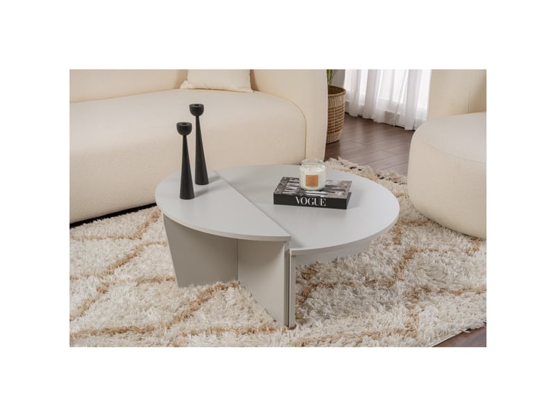  Tables basses gigognes en bois mdf mélaminé gris 90 x 60 x 30 cm lot de 2  - Conforama C