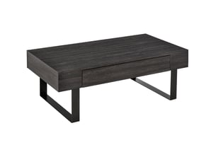 Table basse rectangulaire coloris gris <strong>DESMIU</strong> <strong></strong> - 60 cmx110 cm