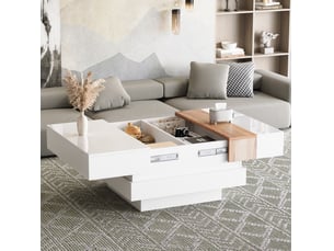 Table basse carré(e) coloris bicolore FLORAGRACE  - 70 cmx70 cm
