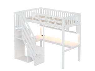 Lit avec rangement 90x200 cm <strong>ELVMI</strong> <strong></strong> coloris blanc