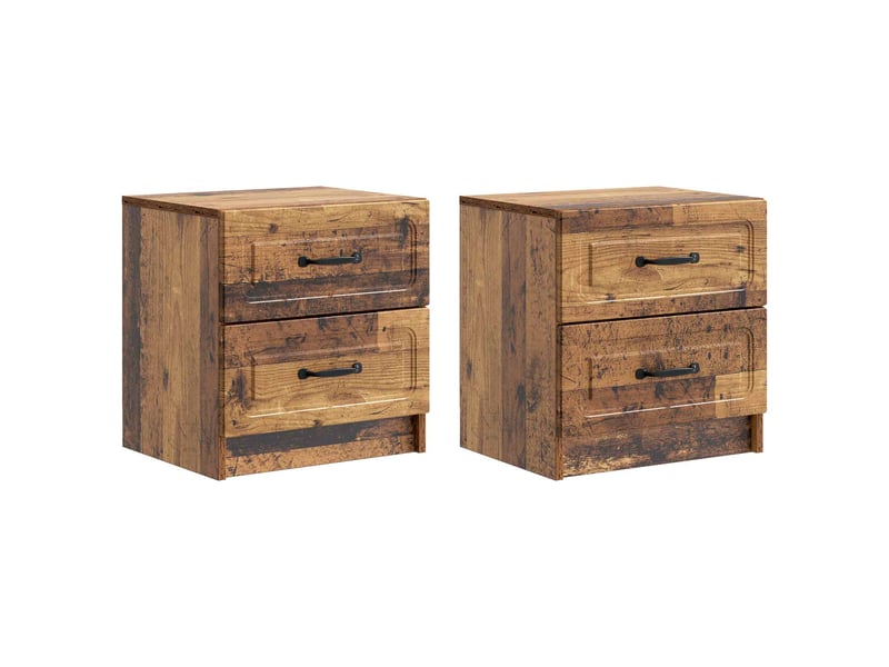 Table de chevet - cabinet de chevet - table de nuit 2 pièces bois ancien 43 x 34,5 x 44,5 cm - Conforama A