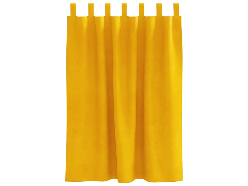 Lot de 2 rideaux, rideaux de fenêtre jaune moutarde 140 x 140 cm velours cf44076 - Conforama D