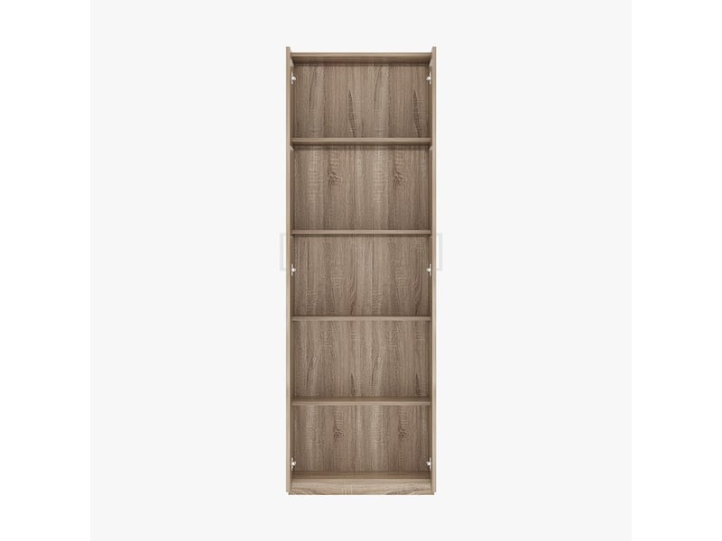  Armoire 2 portes 4 étagères couleur chêne clair  - Conforama E
