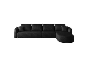 Canapé d'angle en l 336x168x85 cm modulaire noir