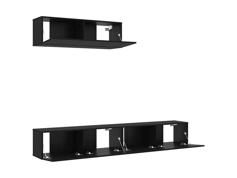 Ensemble meuble tv - banc tv - meuble de rangement 3 pcs chêne noir bois d'ingénierie  - Conforama E