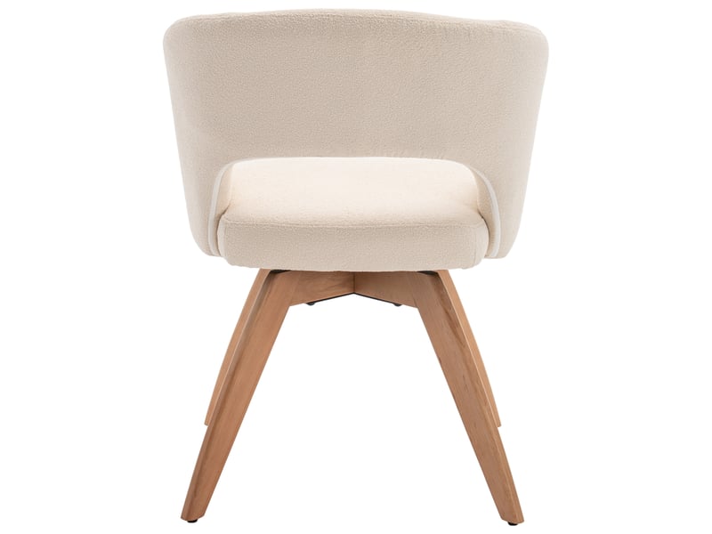  Lot de 2 chaises en bois clair et tissu boucle beige holly  - Conforama D