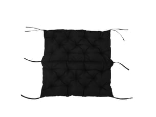 Coussin de banc 3 places 100x98x8 cm noir en polyester, assise et dossier avec 6 liens, intérieur extérieur