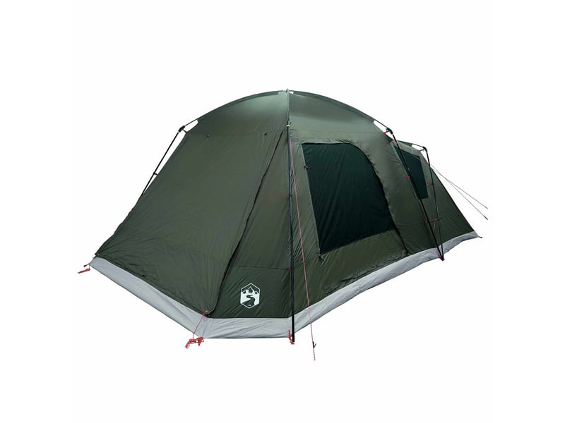  Tente de camping, tente cabane 12 personne vert armée polyester et acier  - Conforama C