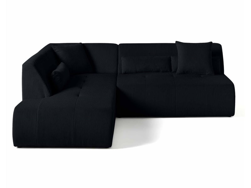 Onyx - canapé modulable d'angle gauche 5 places - en velours côtelé - lisa design - noir ONYX - Conforama A