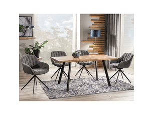 Table à manger extensible brick - marron clairnoir - l 120 x h 75 cm