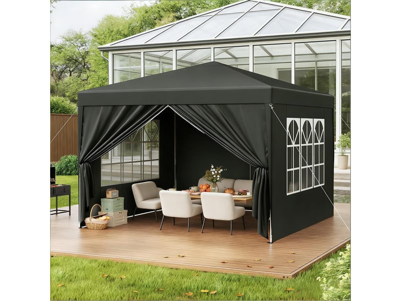  Gazebo de jardin spacieux 3x3 m, pavillon pliable pour mariage, terrasse et événements  - Conforama E