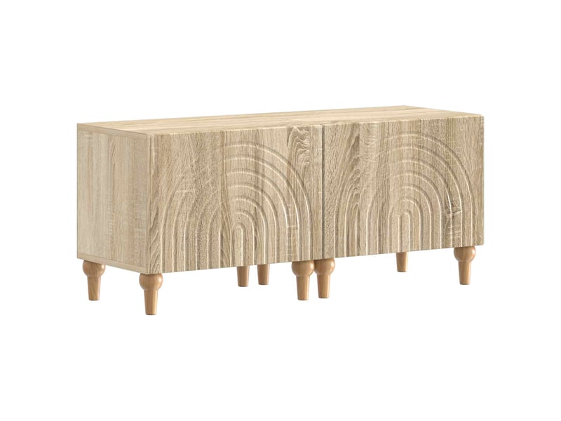 Ensemble de 3 meubles tv led chêne sonoma bois d'ingénierie shl43385 - Conforama D