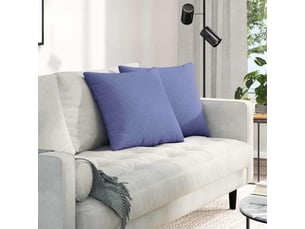 Lot de 2 coussins de canapé, coussins décoratifs tissu bleu denim 50 x 50 cm cf58788