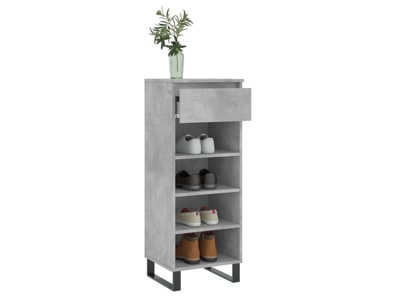  Meuble à chaussure, armoire à chaussures gris béton 40x36x105 cm bois d'ingénierie shl5231  - Conforama D