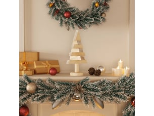 Sapins de noël - arbre de noël en bois pour décoration 2 pcs 30 cm pin massif