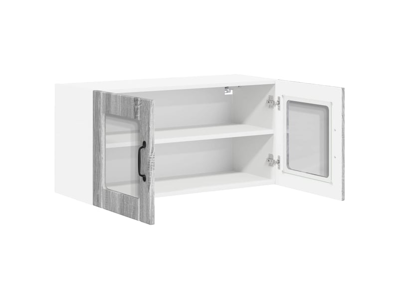 Meuble mural de cuisine, cabinet en verre mural sonoma gris 80x31x40cm - Conforama E