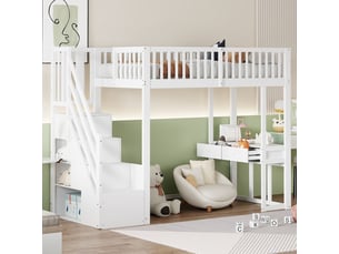 Lit mezzanine 90x200 cm SOGEU coloris blanc