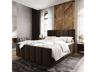Lit avec rangement 180x200 cm <strong>MASSENO</strong> <strong></strong> coloris marron