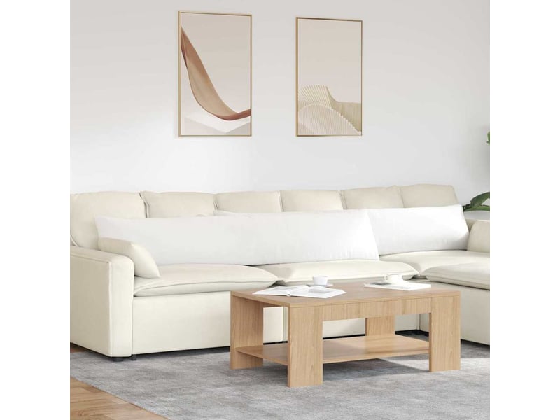 Lot de 2 coussins de canapé, coussins décoratifs tissu blanc 200 x 40 cm cf58763 - Conforama B