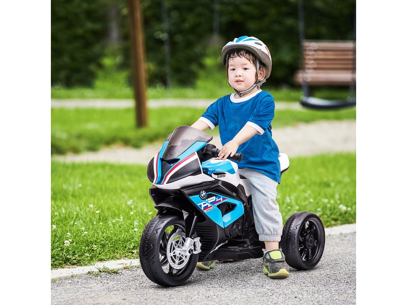  Moto électrique pour enfants, avec phare, 3 modes musicaux, pour les enfants de 1,5 à 5 ans, bleue, 82,5 x 42 x 54 cm  - Conforama C