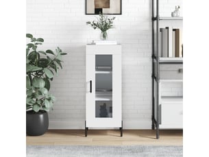 Buffet - bahut - meuble de rangement blanc brillant 34,5x34x90 cm bois d'ingénierie