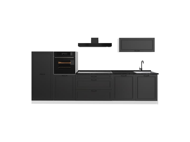 Vicco cuisine, anthracite campagneblanc, 340cm plan de travail anthracite - Conforama A