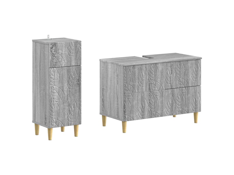 Ensemble de 2 meubles de salle de bain delft sonoma gris cf63127 - Conforama A