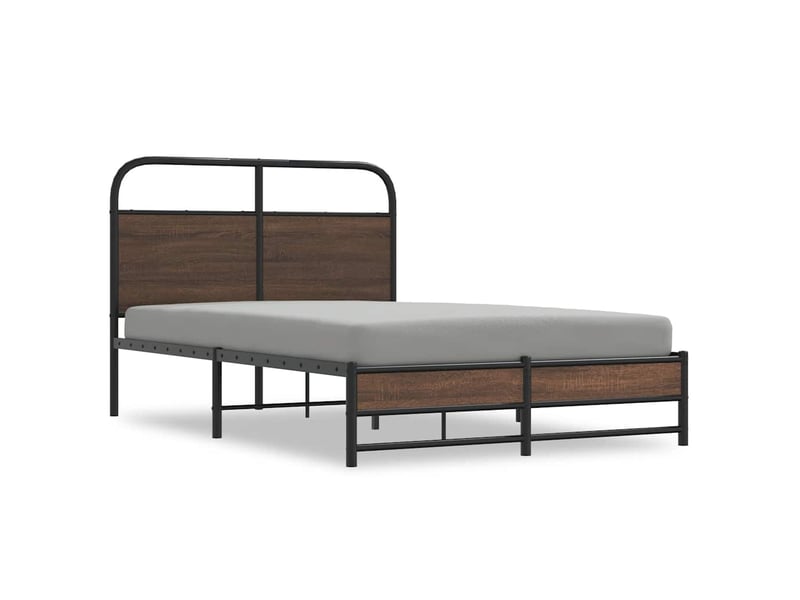  Lit double- lit adulte -  cadre de lit sans matelas 120x200 cm chêne marron  - Conforama A
