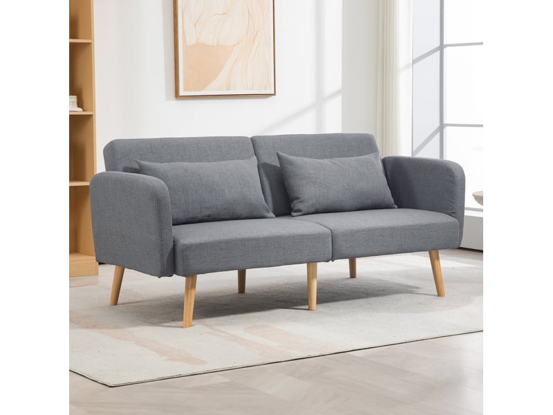  Canapé convertible 3 places 170x83x80 cm dossier réglable gris  - Conforama B