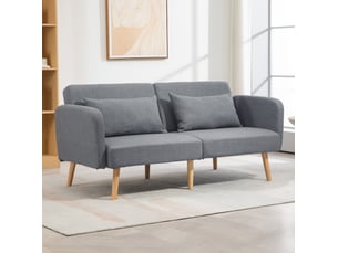 Canapé convertible 3 places 170x83x80 cm dossier réglable gris