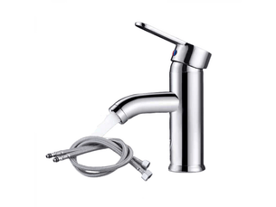 Robinet mitigeur eau chaude et froide, robinet de lavabo monocommande (couleur: version courte galvanisée)