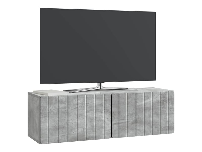  Meuble tv - banc tv - meuble de rangement mural 98 x 31 x 30 cm gris béton bois d'ingénierie  - Conforama C