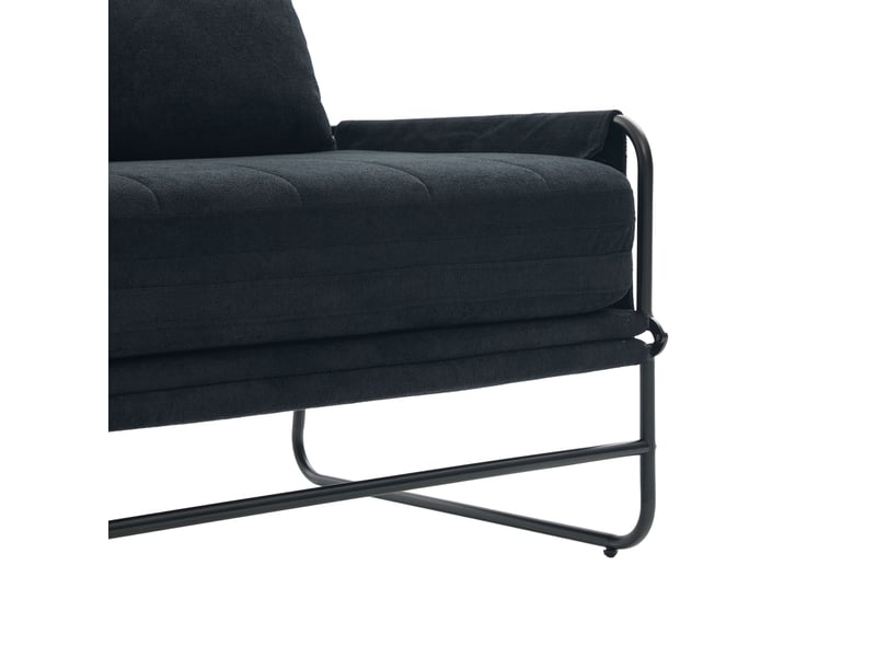  Canapé convertible 2 places 104x85x92 cm métal noir  - Conforama D