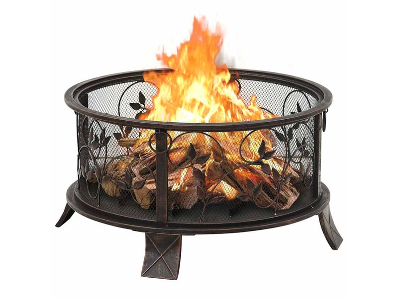  Brasero exterieur, foyer camping rustique avec tisonnier 67,5 cm xxl acier  - Conforama D