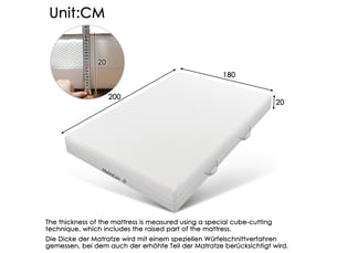 Matelas 180x200 cm <strong>DESVIAE</strong>  <strong></strong> Mousse soutien Medium épaisseur 20 cm