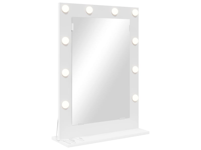 Miroir de vanité, miroir de coiffeuse blanc 70 x 50 x 18 cm verre et bois composite cf62739 - Conforama A