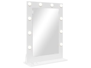 Miroir rectangulaire à fixer coloris blanc <strong></strong> <strong></strong> - 50 cm x 70 cm