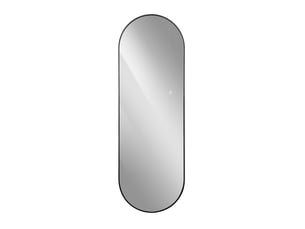 Miroir led pleine longueur 150 × 50 cm avec cadre aluminium noir, éclairage arrière réglable, 3 températures de couleur et fonction mémoire - argent
