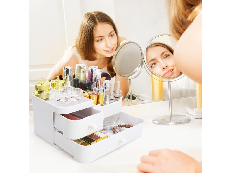 Boîte organisateur de tiroir pour salle de bain – blanc - Conforama D