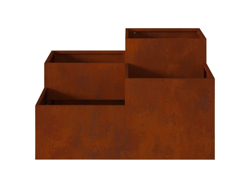 Jardinière - cache-pot de jardin rouillé 100 x 100 x 48 cm acier patiné - Conforama E