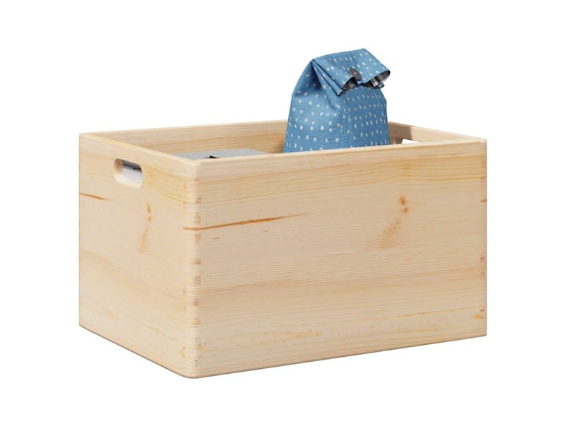  Boîte de rangement, coffre de rangement avec poignées 40x30x23 cm bois de pin massif  - Conforama B