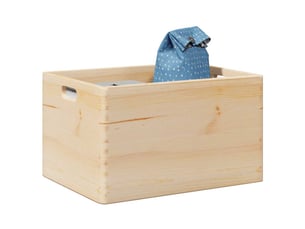 Boîte de rangement, coffre de rangement avec poignées 40x30x23 cm bois de pin massif