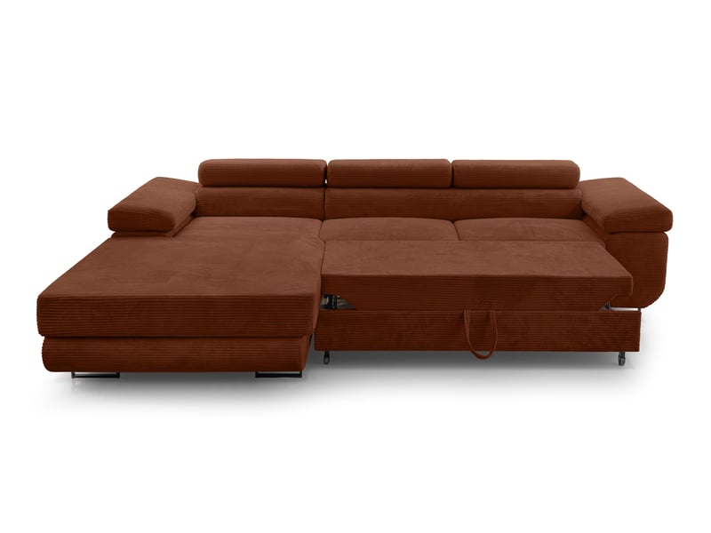  Canapé d’angle en velours côtelé arborio 280 rouge brique g Arborio - Conforama C