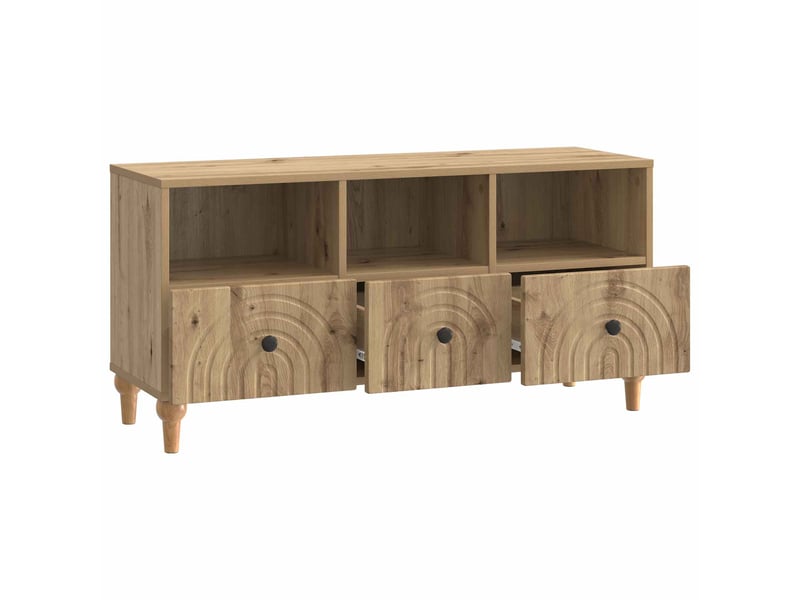  Meuble tv - banc tv - meuble de rangement 102 x 34,5 x 50 cm chêne artisanal bois d’ingénierie  - Conforama D