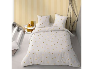 Parure de lit imprimée 100% coton, nuit etoilée 140x200+65x65cm