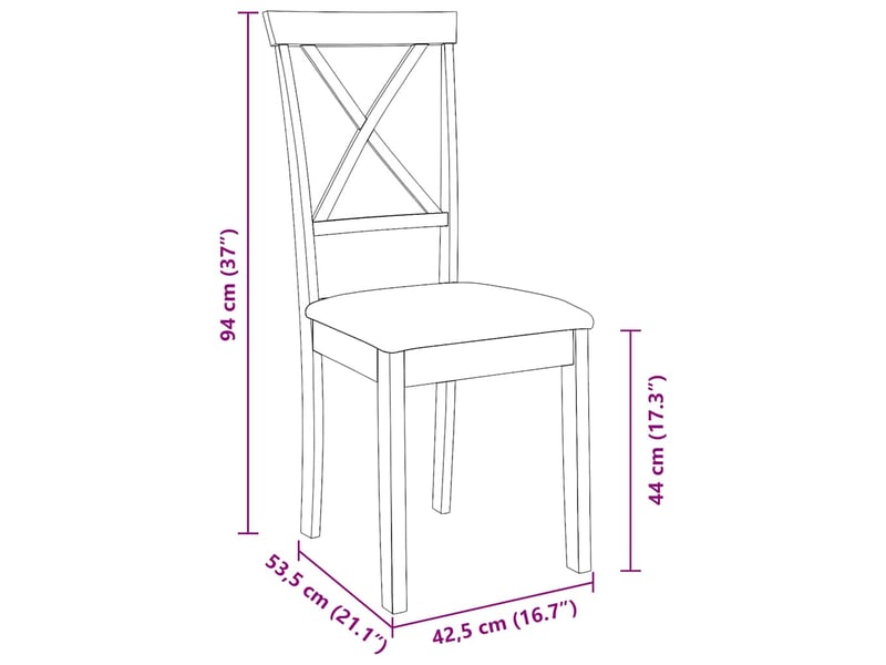  Vidaxl chaises à manger coussins 2 pcs blanc bois massif caoutchouc  - Conforama C