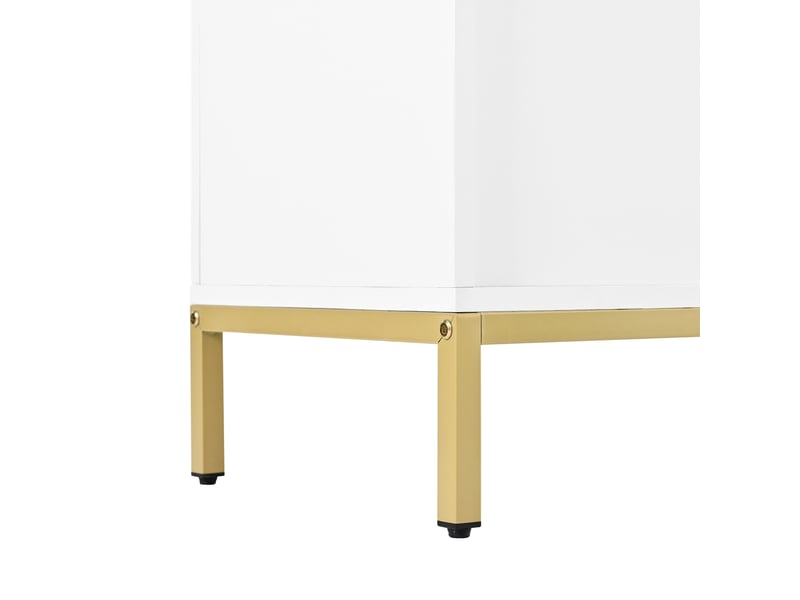  Ensemble vestiaire blanc avec meuble à chaussures, banc, patères et éclairage led contrôlé par application  - Conforama E