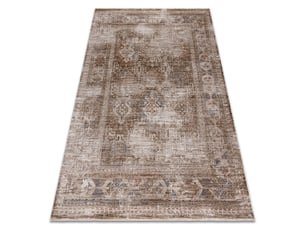Tapis laris 734 beige   vert – motif cadre, ornemental, classique, vintage, franges 300x400 cm